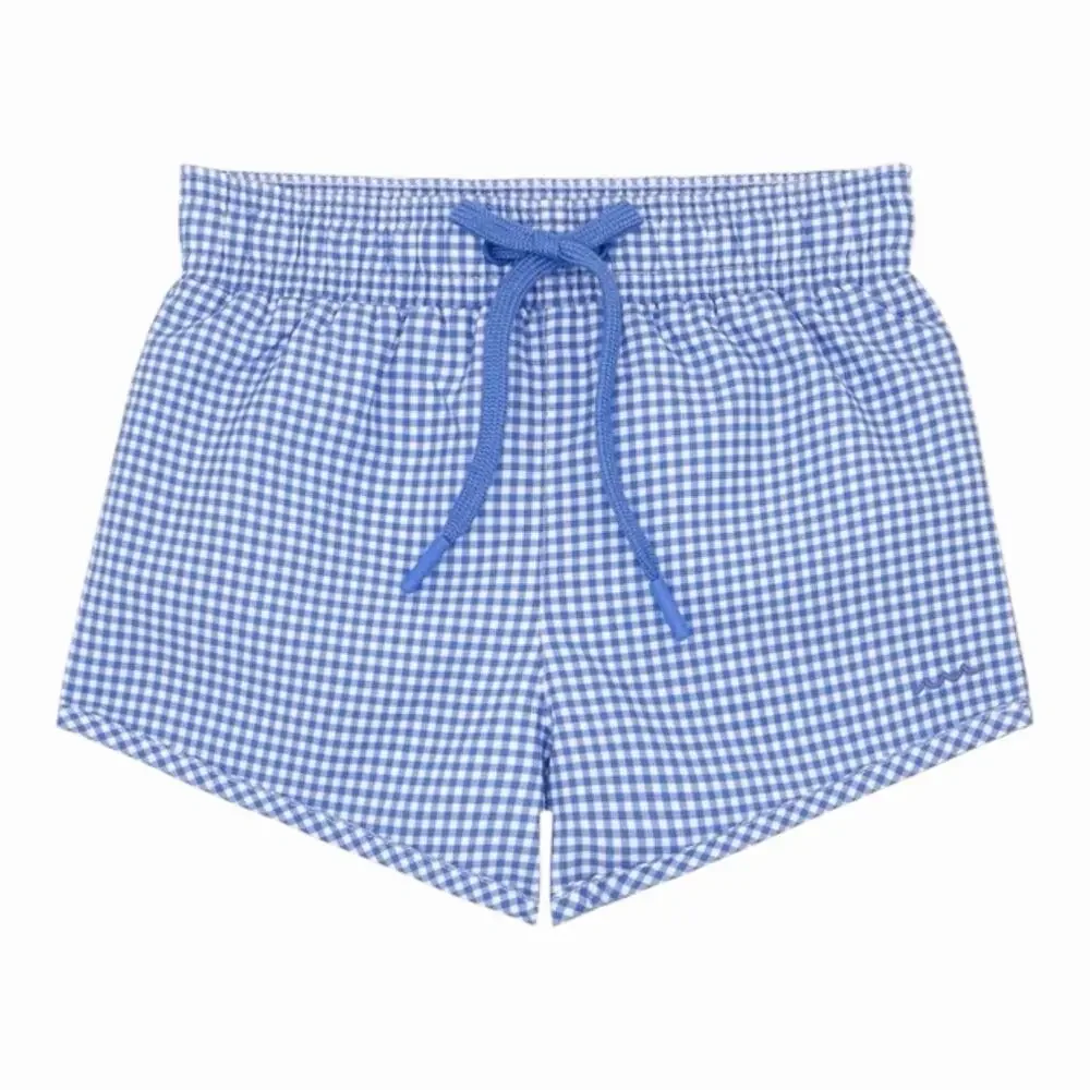 Minnow Boys Swim Sky Blue Gingham Boardie Size 7/8